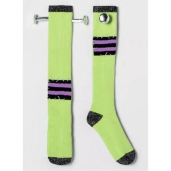 Bioworld Accessories - Halloween Frankenstein Dress Up Bioworld Crew Knee High Socks Womens 9-11 Adult